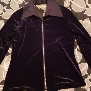 Beautiful black velvet and rhinestone shirt, NWOT